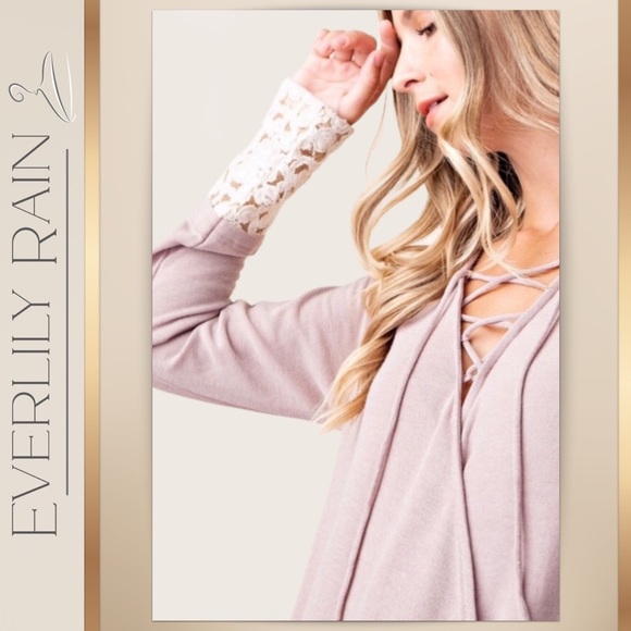 LAST ONE! Beautiful Wrap Top with Lace Trim - Picture 2 of 8